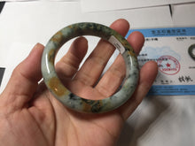 Load image into Gallery viewer, 53.2mm Certified type A 100% Natural green/yellow/brown autumn forest Jadeite bangle PD183-5698