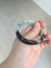 Load image into Gallery viewer, 47mm Certified Type A 100% Natural dark green Jadeite Jade oval bangle AH93-4483