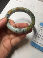 Load image into Gallery viewer, 53.2mm Certified type A 100% Natural green/yellow/brown autumn forest Jadeite bangle PD183-5698