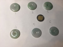 Load image into Gallery viewer, 23.5-27.7mm 100% Natural apple green/white jadeite Jade Safety Guardian Button(donut) Pendant group BK112