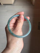Load image into Gallery viewer, 60.5mm Certified Type A 100% Natural icy watery deep sea dark green/blue/purple/gray/black Guatemala round cut Jadeite bangle PB133-1486