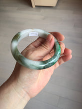Load image into Gallery viewer, 59mm Certified Type A 100% Natural sunny green/white/brown/black Jadeite Jade bangle BK36-8353