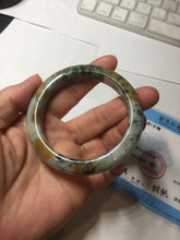 Load image into Gallery viewer, 53.2mm Certified type A 100% Natural green/yellow/brown autumn forest Jadeite bangle PD183-5698
