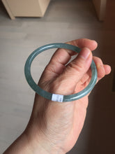 Load image into Gallery viewer, 60.5mm Certified Type A 100% Natural icy watery deep sea dark green/blue/purple/gray/black Guatemala round cut Jadeite bangle PB133-1486