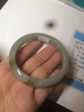 Load image into Gallery viewer, 57.7mm Certified 100% natural Type A dark green/gray jadeite jade bangle AJ65-8080