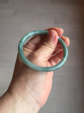 Load image into Gallery viewer, 55.3mm Certified Type A 100% Natural deep sea dark green/blue/gray/black slim round cut Guatemala Jadeite bangle AU73-3812