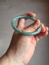 Load image into Gallery viewer, 55.3mm Certified Type A 100% Natural deep sea dark green/blue/gray/black slim round cut Guatemala Jadeite bangle AU73-3812