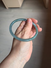 Load image into Gallery viewer, 60.5mm Certified Type A 100% Natural icy watery deep sea dark green/blue/purple/gray/black Guatemala round cut Jadeite bangle PB133-1486