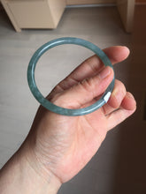 Load image into Gallery viewer, 60.5mm Certified Type A 100% Natural icy watery deep sea dark green/blue/purple/gray/black Guatemala round cut Jadeite bangle PB133-1486