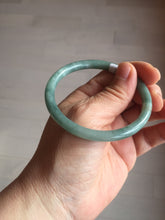 Load image into Gallery viewer, 55.3mm Certified Type A 100% Natural deep sea dark green/blue/gray/black slim round cut Guatemala Jadeite bangle AU73-3812