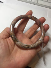 Load image into Gallery viewer, 58.9mm 100% natural pink brown black round cut rose stone (Rhodonite)bangle SY122