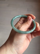 Load image into Gallery viewer, 55.3mm Certified Type A 100% Natural deep sea dark green/blue/gray/black slim round cut Guatemala Jadeite bangle AU73-3812