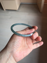 Load image into Gallery viewer, 60.5mm Certified Type A 100% Natural icy watery deep sea dark green/blue/purple/gray/black Guatemala round cut Jadeite bangle PB133-1486