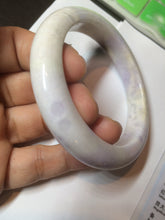 Load image into Gallery viewer, 56.1mm certified 100% natural icy light white/green/purple jadeite jade bangle AX9-0638