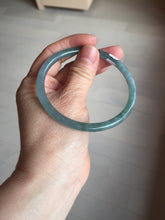 Load image into Gallery viewer, 60.5mm Certified Type A 100% Natural icy watery deep sea dark green/blue/purple/gray/black Guatemala round cut Jadeite bangle PB133-1486