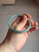 Load image into Gallery viewer, 55.3mm Certified Type A 100% Natural deep sea dark green/blue/gray/black slim round cut Guatemala Jadeite bangle AU73-3812