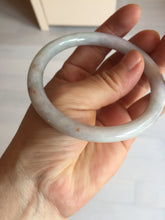 Load image into Gallery viewer, 58.9mm certified 100% natural type A light green/purple/yellow(Fu Lu SHOU) slim round cut jadeite jade bangle BN45-3116
