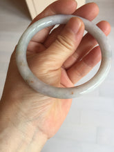 Load image into Gallery viewer, 58.9mm certified 100% natural type A light green/purple/yellow(Fu Lu SHOU) slim round cut jadeite jade bangle BN45-3116