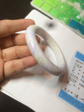 Load image into Gallery viewer, 56.1mm certified 100% natural icy light white/green/purple jadeite jade bangle AX9-0638