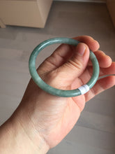 Load image into Gallery viewer, 55.3mm Certified Type A 100% Natural deep sea dark green/blue/gray/black slim round cut Guatemala Jadeite bangle AU73-3812