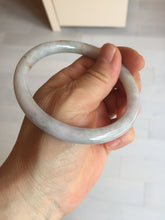 Load image into Gallery viewer, 58.9mm certified 100% natural type A light green/purple/yellow(Fu Lu SHOU) slim round cut jadeite jade bangle BN45-3116
