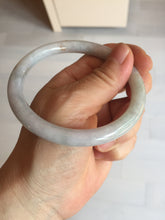 Load image into Gallery viewer, 58.9mm certified 100% natural type A light green/purple/yellow(Fu Lu SHOU) slim round cut jadeite jade bangle BN45-3116