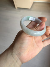 Load image into Gallery viewer, 51mm certified 100% natural Type A icy watery light green purple oval jadeite jade bangle PB209-2837