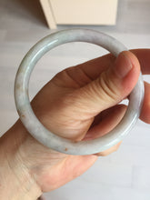 Load image into Gallery viewer, 58.9mm certified 100% natural type A light green/purple/yellow(Fu Lu SHOU) slim round cut jadeite jade bangle BN45-3116