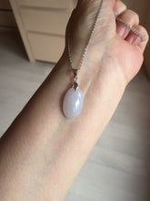 Load image into Gallery viewer, 12.3mm 100% natural type A light purple white Jadeite Jade simple is the best series pendant PB132