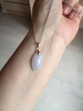 Load image into Gallery viewer, 12.3mm 100% natural type A light purple white Jadeite Jade simple is the best series pendant PB132