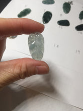 Load image into Gallery viewer, 100% natural type A icy watery light green blue gray Guatemala jadeite leaf pendant BP184-1