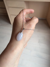 Load image into Gallery viewer, 12.3mm 100% natural type A light purple white Jadeite Jade simple is the best series pendant PB132
