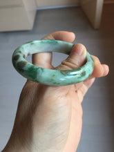 Load image into Gallery viewer, 50.5mm Certified type A 100% Natural sunny green dark green brown with green floating flowers oval Jadeite Jade bangle PD130-6295
