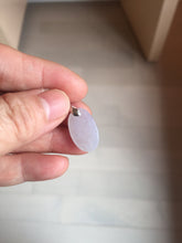Load image into Gallery viewer, 12.3mm 100% natural type A light purple white Jadeite Jade simple is the best series pendant PB132