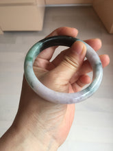 Load image into Gallery viewer, 59mm Certified Type A 100% Natural sunny green dark green purple Jadeite Jade bangle BP99-4054