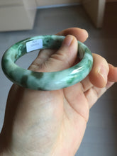 Load image into Gallery viewer, 50.5mm Certified type A 100% Natural sunny green dark green brown with green floating flowers oval Jadeite Jade bangle PD130-6295