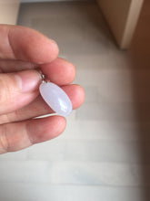 Load image into Gallery viewer, 12.3mm 100% natural type A light purple white Jadeite Jade simple is the best series pendant PB132