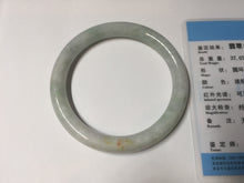 Load image into Gallery viewer, 55mm Certified Type A 100% Natural light green yellow round cut Jadeite Jade bangle Q134-2846