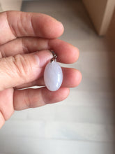 Load image into Gallery viewer, 12.3mm 100% natural type A light purple white Jadeite Jade simple is the best series pendant PB132