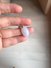 Load image into Gallery viewer, 12.3mm 100% natural type A light purple white Jadeite Jade simple is the best series pendant PB132