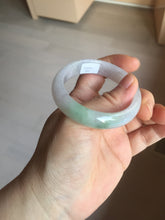 Load image into Gallery viewer, 50mm certified 100% natural Type A icy watery light green purple oval jadeite jade bangle PB208-2840