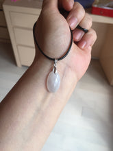 Load image into Gallery viewer, 12.3mm 100% natural type A light purple white Jadeite Jade simple is the best series pendant PB132