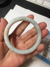 Load image into Gallery viewer, 55mm Certified Type A 100% Natural light green yellow round cut Jadeite Jade bangle Q134-2846