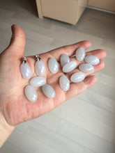 Load image into Gallery viewer, 12.3mm 100% natural type A light purple white Jadeite Jade simple is the best series pendant PB132