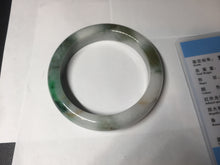 Load image into Gallery viewer, 59mm Certified Type A 100% Natural sunny green/white/brown/black Jadeite Jade bangle BK36-8353