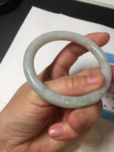 Load image into Gallery viewer, 55mm Certified Type A 100% Natural light green yellow round cut Jadeite Jade bangle Q134-2846