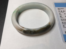 Load image into Gallery viewer, 53.5mm 100% natural certified sunny green brown pink oval jadeite jade bangle BN29-8348