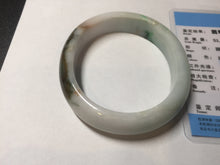 Load image into Gallery viewer, 53.5mm 100% natural certified sunny green brown pink oval jadeite jade bangle BN29-8348