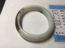 Load image into Gallery viewer, 53.5mm 100% natural certified sunny green brown pink oval jadeite jade bangle BN29-8348
