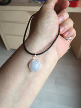 Load image into Gallery viewer, 12.3mm 100% natural type A light purple white Jadeite Jade simple is the best series pendant PB131